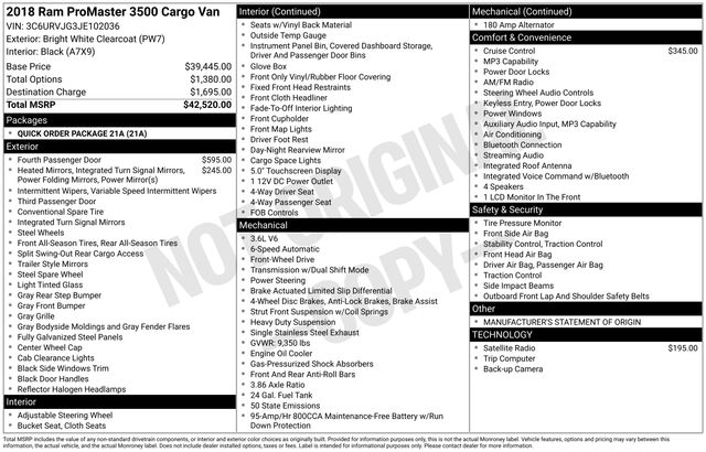 2018 RAM ProMaster Cargo Van Base's photo