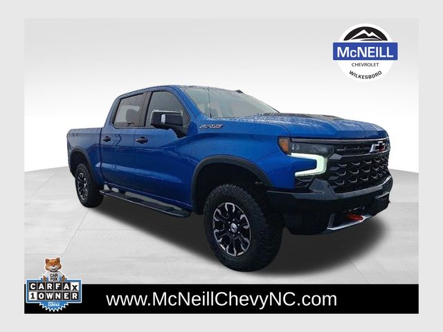 Glacier Blue Metallic 2023 Chevrolet Silverado 1500 ZR2 Crew Cab 4WD Pickup Truck Four-Wheel Drive Automatic