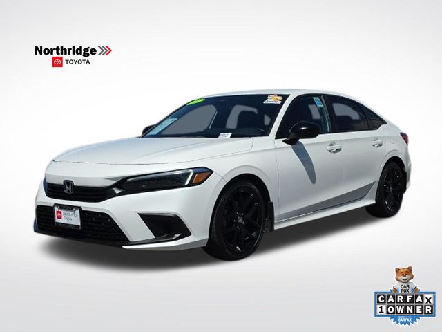 Platinum White Pearl 2022 Honda Civic Sedan Front-Wheel Drive Continuously Variable Transmission