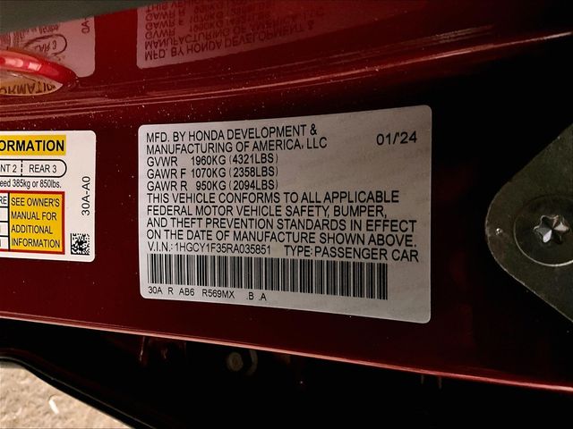 2024 Honda Accord EX Red at Honda North