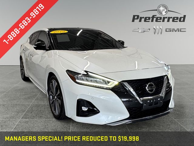 Pearl White Tricoat 2019 Nissan Maxima Platinum FWD Sedan Front-Wheel Drive Continuously Variable Transmission