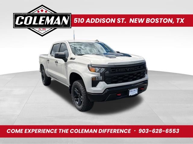 White Sands 2026 Chevrolet Silverado 1500 Custom Trail Boss Crew Cab 4WD Pickup Truck Four-Wheel Drive Automatic