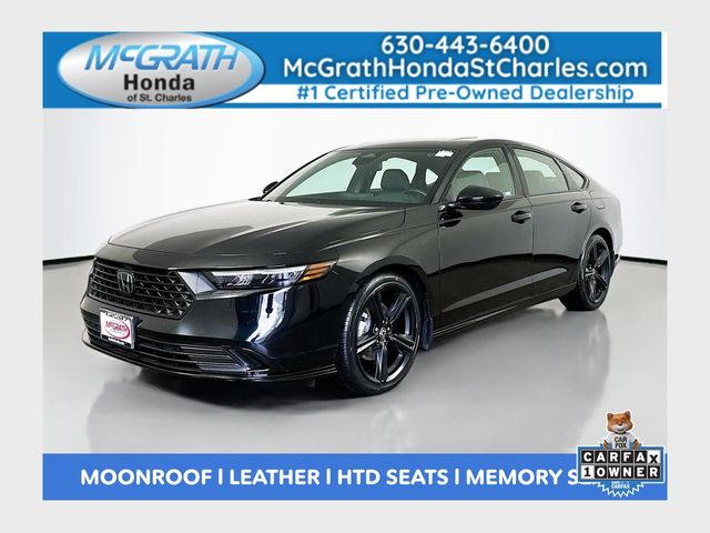 Crystal Black Pearl 2025 Honda Accord Hybrid Sport-L FWD Sedan Front-Wheel Drive Continuously Variable Transmission