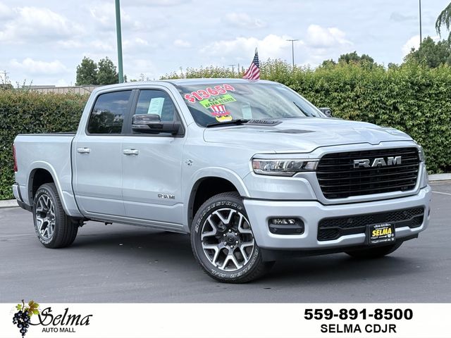 Silver 2026 RAM 1500 Laramie Crew Cab 4WD Pickup Truck Four-Wheel Drive 8-Speed Automatic