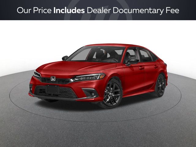 Rallye Red 2023 Honda Civic Sedan Front-Wheel Drive Continuously Variable Transmission