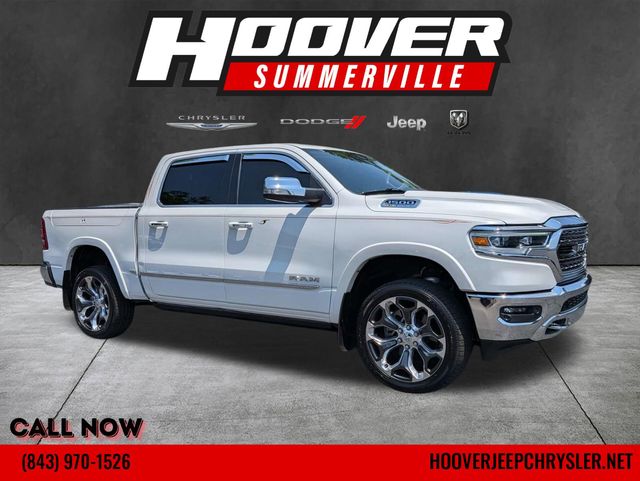 Ivory White Tri-Coat Pearlcoat 2022 RAM 1500 Limited Crew Cab 4WD Pickup Truck Four-Wheel Drive 8-Speed Automatic