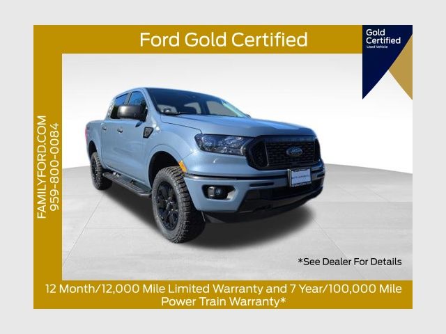 Blue (Azure Gray Metallic) 2023 Ford Ranger XLT SuperCrew 4WD Pickup Truck Four-Wheel Drive Automatic