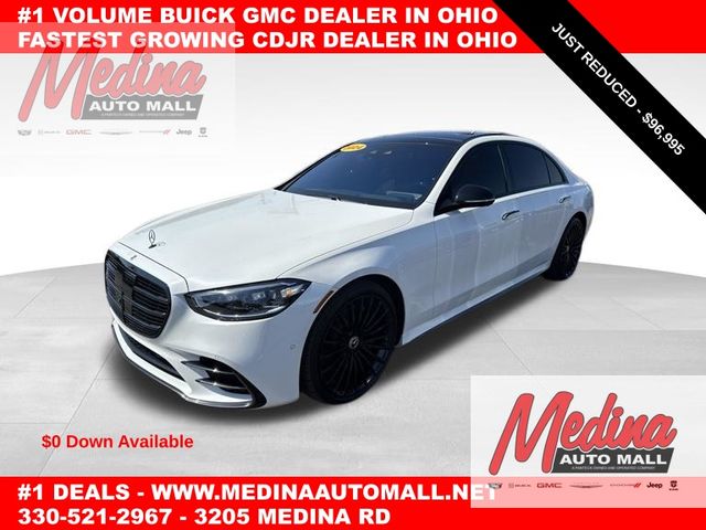 MANUFAKTUR Moonlight White Metallic 2024 Mercedes-Benz S-Class Sedan All-Wheel Drive 9-Speed Automatic