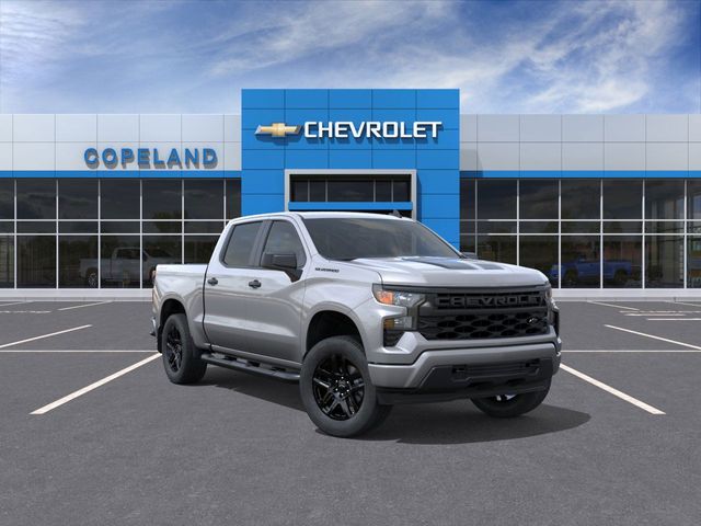 Sterling Gray Metallic 2026 Chevrolet Silverado 1500 Custom Crew Cab 4WD Pickup Truck Four-Wheel Drive 8-Speed Automatic