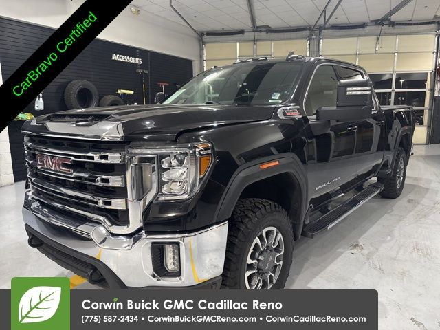 Black (Ebony Twilight Metallic) 2022 GMC Sierra 2500HD SLE Crew Cab 4WD Pickup Truck Four-Wheel Drive Automatic