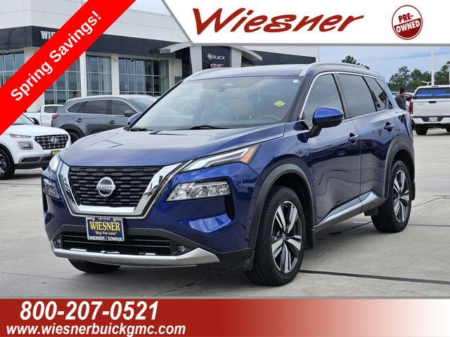 Caspian Blue Metallic 2021 Nissan Rogue Platinum AWD SUV / Crossover All-Wheel Drive Continuously Variable Transmission