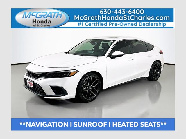 Platinum White Pearl 2024 Honda Civic Hatchback Sport Touring FWD Hatchback Front-Wheel Drive Continuously Variable Transmission