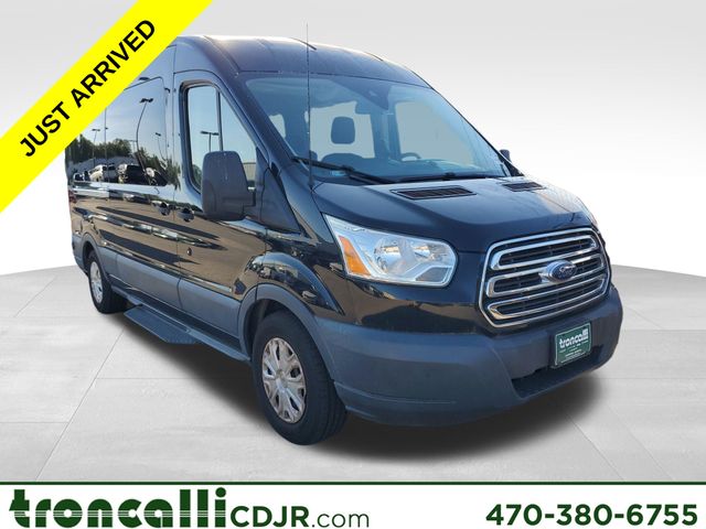 Shadow Black 2017 Ford Transit Passenger 350 XLT Medium Roof LWB RWD with Sliding Passenger-Side Door Van Rear-Wheel Drive 6-Speed Automatic Overdrive