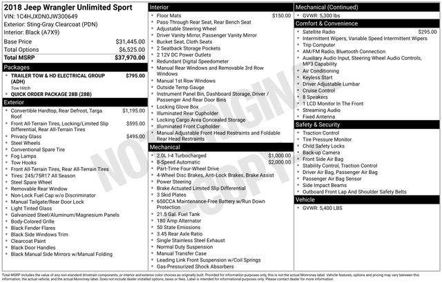 2018 Jeep Wrangler Unlimited Sport photo
