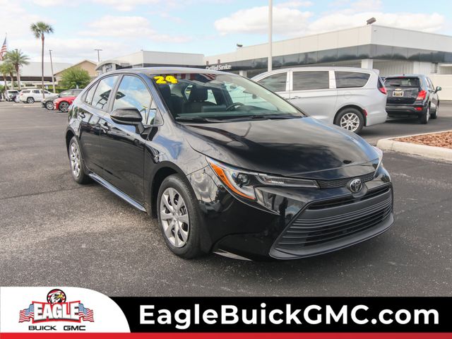 Midnight Black Metallic 2024 Toyota Corolla LE FWD Sedan Front-Wheel Drive Continuously Variable Transmission