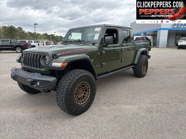 Sarge Green Clearcoat 2024 Jeep Gladiator Rubicon Crew Cab 4WD Pickup Truck Four-Wheel Drive 8-Speed Automatic