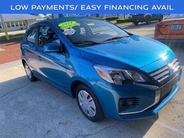 Sapphire Blue Metallic 2024 Mitsubishi Mirage ES FWD Hatchback Front-Wheel Drive Continuously Variable Transmission