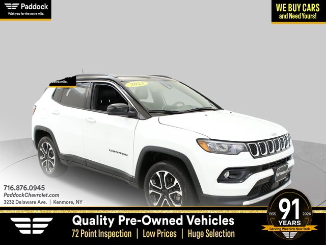 Bright White Clearcoat 2023 Jeep Compass SUV / Crossover Four-Wheel Drive 8-Speed Automatic