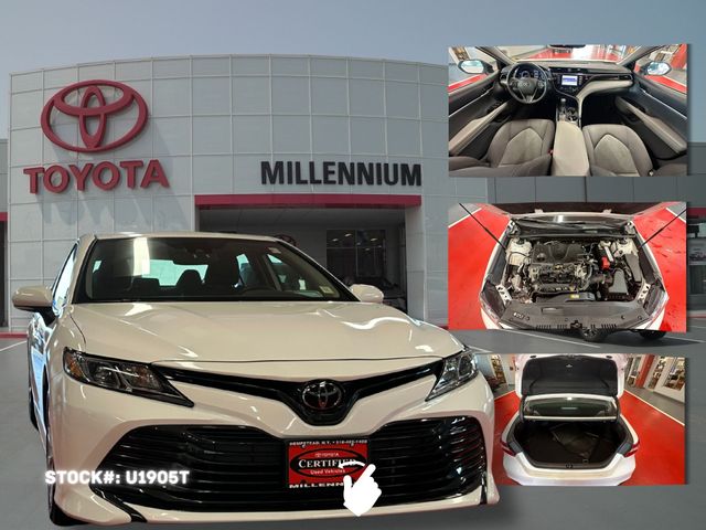 Super White 2019 Toyota Camry LE FWD Sedan Front-Wheel Drive 8-Speed Automatic