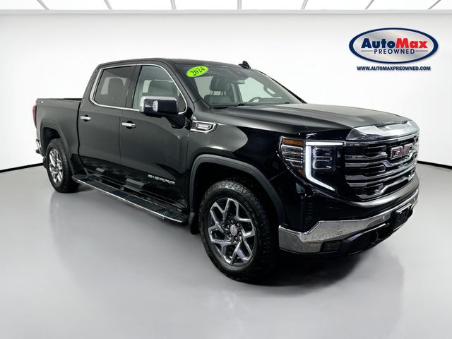 Onyx Black 2024 GMC Sierra 1500 SLT Crew Cab 4WD Pickup Truck Four-Wheel Drive Automatic