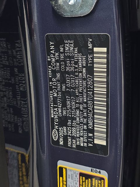 New 2026 Denim Blue Pearl Hyundai SE image 35