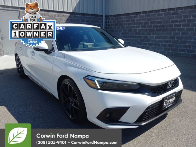 White 2024 Honda Civic Hatchback Sport Touring FWD Hatchback Front-Wheel Drive Continuously Variable Transmission