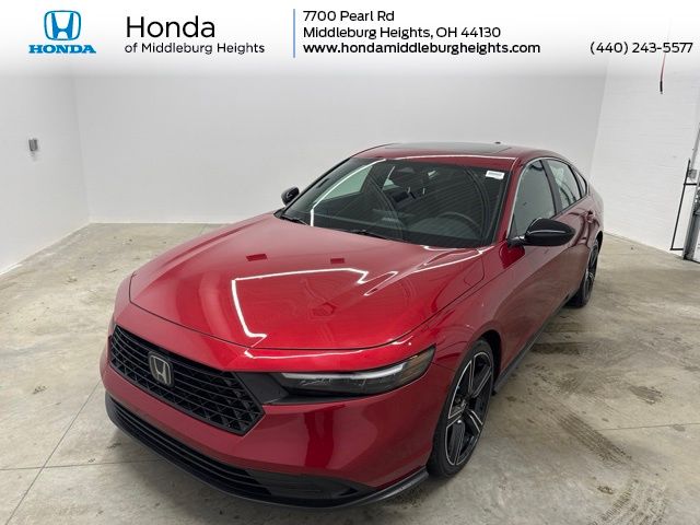 Radiant Red Metallic 2024 Honda Accord Hybrid Sedan Front-Wheel Drive Continuously Variable Transmission