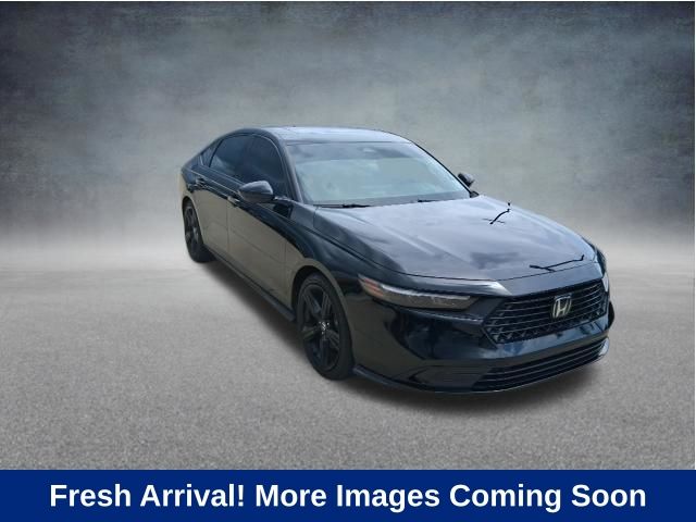 Black 2024 Honda Accord Hybrid Sedan Front-Wheel Drive Continuously Variable Transmission