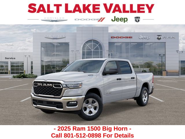 Bright White Clearcoat 2025 RAM 1500 Big Horn Crew Cab 4WD Pickup Truck Four-Wheel Drive 8-Speed Automatic