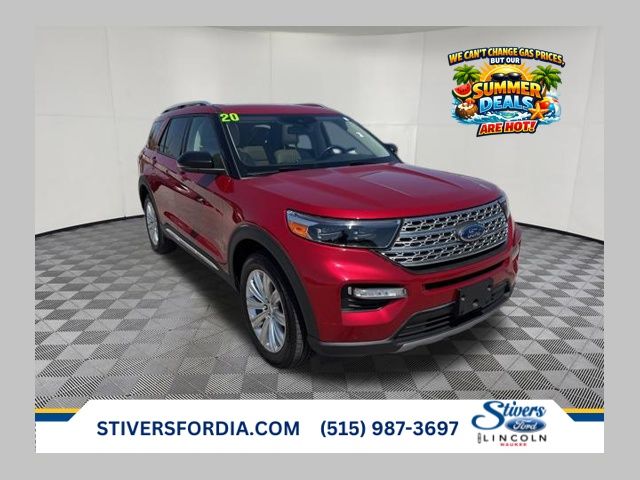Red Metallic 2020 Ford Explorer Limited AWD SUV / Crossover All-Wheel Drive Automatic