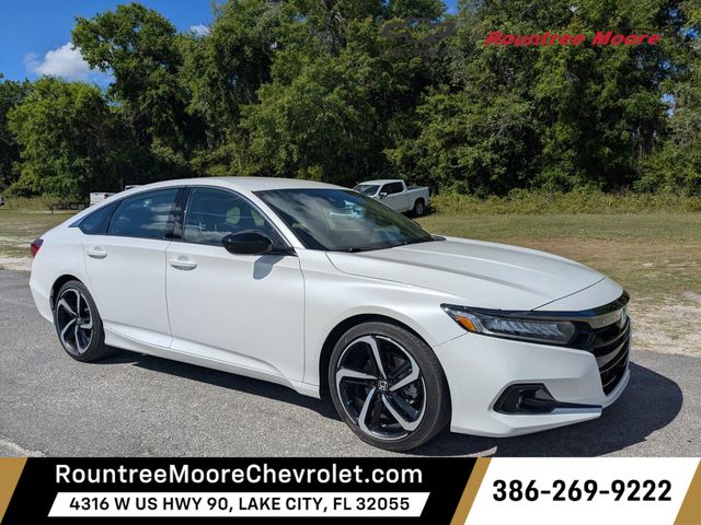 White 2022 Honda Accord Sport FWD Sedan Front-Wheel Drive Continuously Variable Transmission