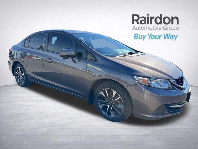 Gray (Modern Steel Metallic) 2015 Honda Civic Sedan Front-Wheel Drive Continuously Variable Transmission