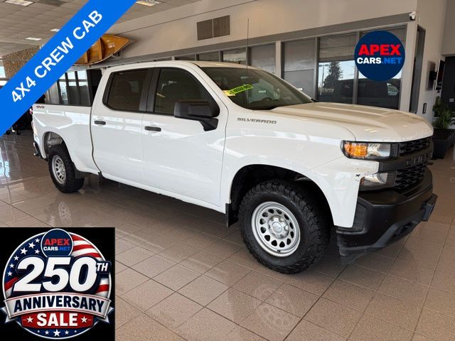 Summit White 2019 Chevrolet Silverado 1500 Work Truck Crew Cab 4WD Pickup Truck Four-Wheel Drive 6-Speed Automatic Overdrive