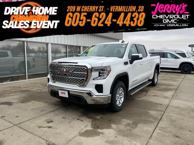 Summit White 2019 GMC Sierra 1500 SLE Crew Cab 4WD Pickup Truck Four-Wheel Drive 8-Speed Automatic