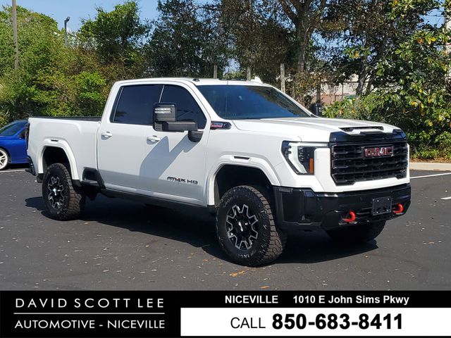 Summit White 2025 GMC Sierra 2500HD AT4X Crew Cab 4WD Pickup Truck Four-Wheel Drive Automatic