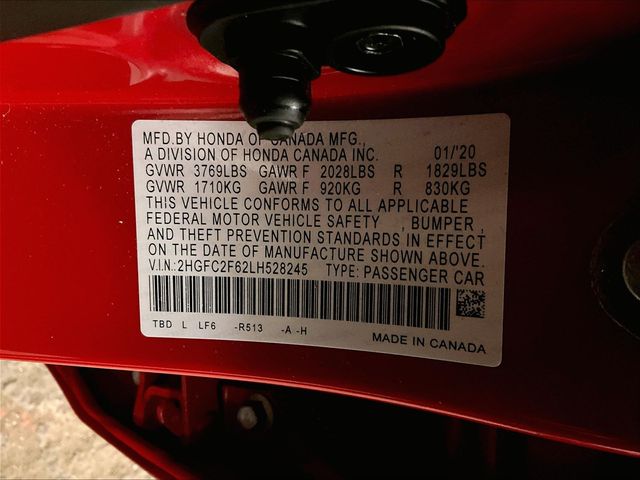 2020 Honda Civic LX Red at Subaru and VW of Moon Township