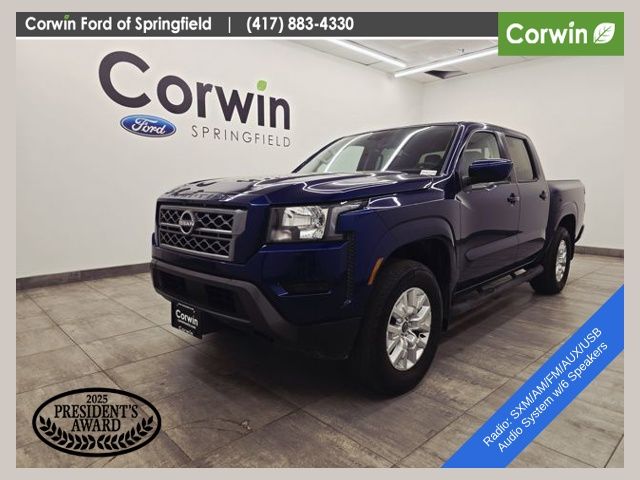 Deep Blue Pearl 2022 Nissan Frontier SV Crew Cab 4WD Pickup Truck Four-Wheel Drive 9-Speed Automatic