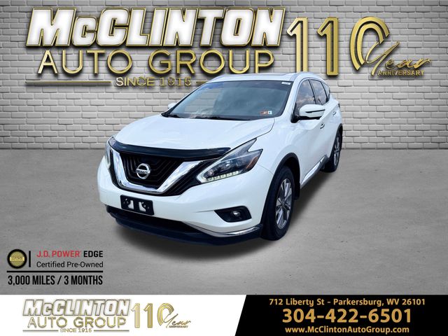 2018 White Nissan Murano SL AWD SUV