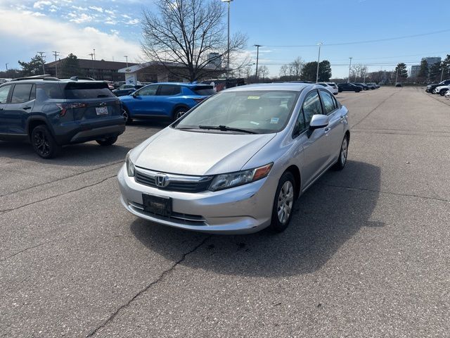 Alabaster Silver Metallic 2012 Honda Civic LX Sedan Front-Wheel Drive 5-Speed Automatic