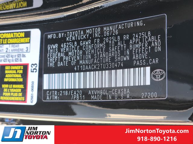 New 2026 Toyota Camry Sedan