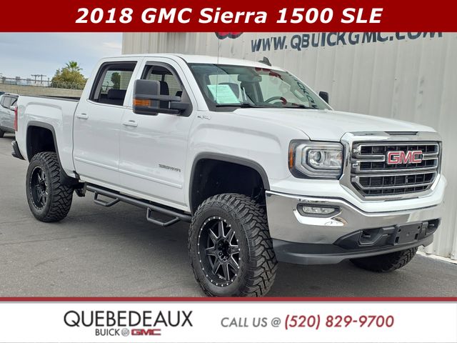 Summit White 2018 GMC Sierra 1500 SLE Crew Cab 4WD Pickup Truck Four-Wheel Drive 6-Speed Automatic Overdrive