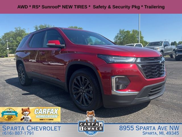 Radiant Red 2023 Chevrolet Traverse RS AWD SUV / Crossover Four-Wheel Drive 9-Speed Automatic