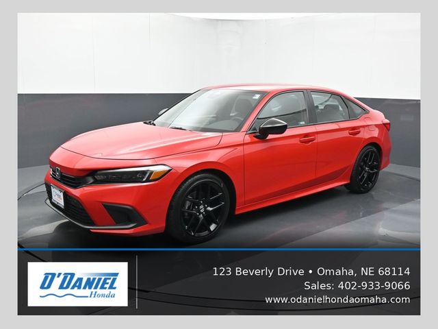 Red 2023 Honda Civic Sedan Front-Wheel Drive Continuously Variable Transmission