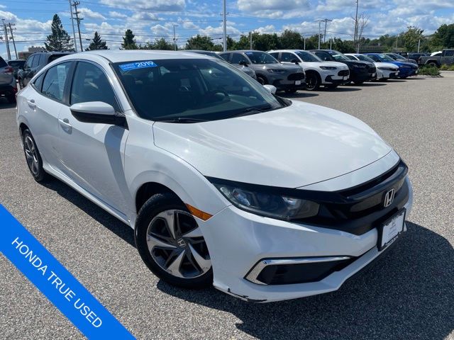 Platinum White Pearl 2019 Honda Civic Sedan Front-Wheel Drive Continuously Variable Transmission