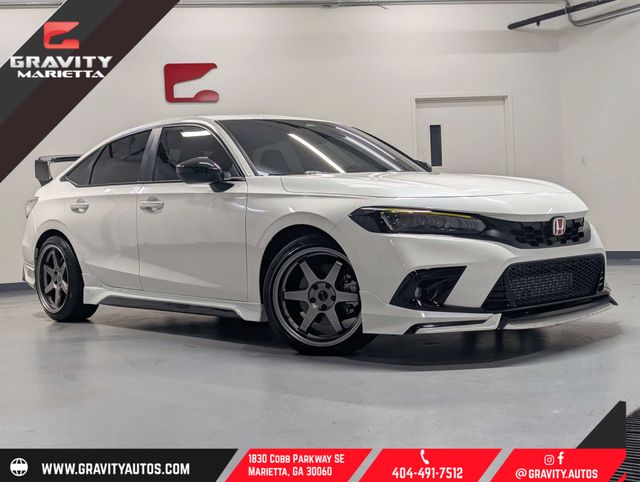 Platinum White 2024 Honda Civic Sedan Front-Wheel Drive 6-Speed Manual