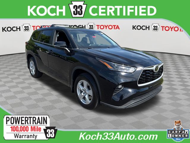 Midnight Black Metallic 2023 Toyota Highlander LE AWD SUV / Crossover All-Wheel Drive 8-Speed Automatic