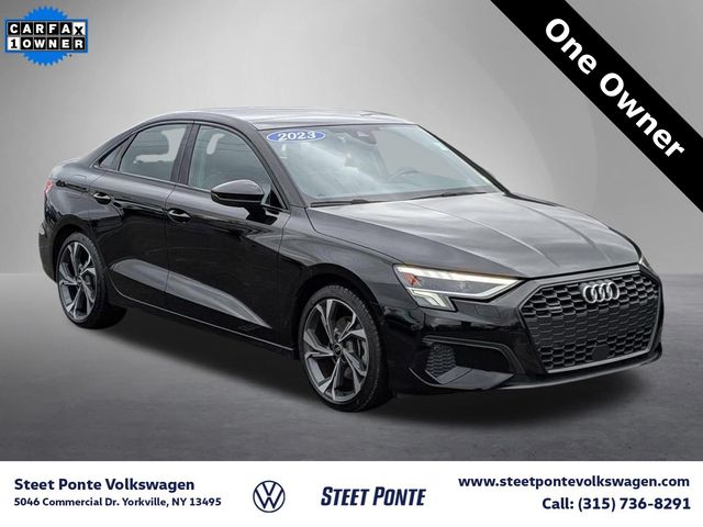 Brilliant Black 2023 Audi A3 40 TFSI quattro Premium AWD Sedan All-Wheel Drive 7-Speed Automatic