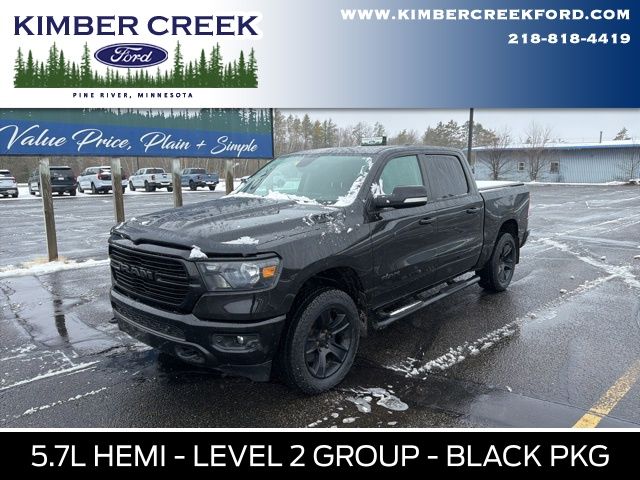 Diamond Black Crystal Pearlcoat 2019 RAM 1500 Big Horn Crew Cab 4WD Pickup Truck Four-Wheel Drive 8-Speed Automatic
