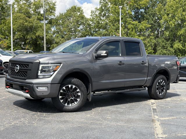 Gray (Gun Metallic) 2021 Nissan Titan Pickup Truck Four-Wheel Drive 9-Speed Automatic