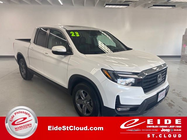 Platinum White Pearl 2023 Honda Ridgeline Pickup Truck All-Wheel Drive 9-Speed Automatic